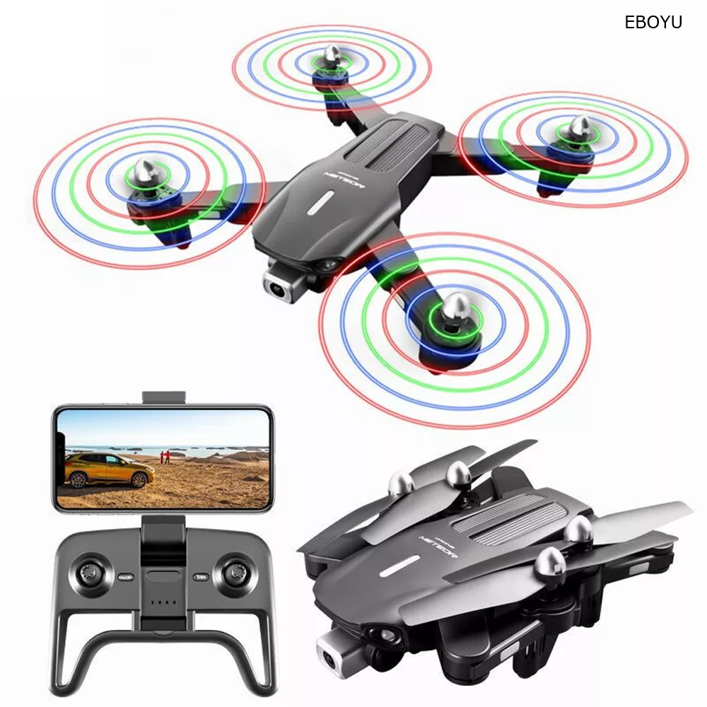 Meteor 1809 drone with dual 4K camera and light-up fins