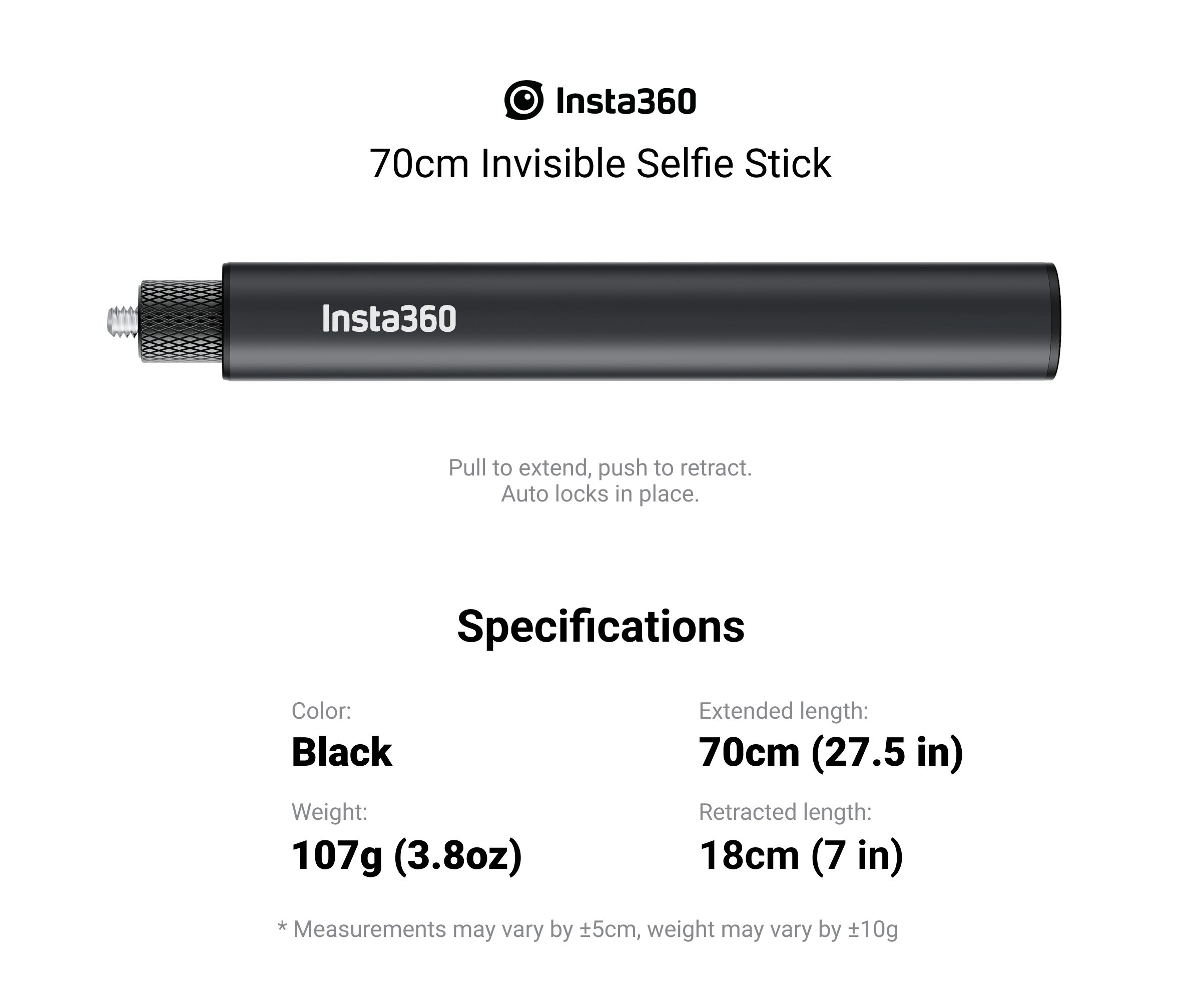 Insta360 70cm invisible selfie stick