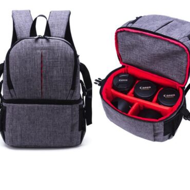 Double-Layer DIY Camera Backpack – Black